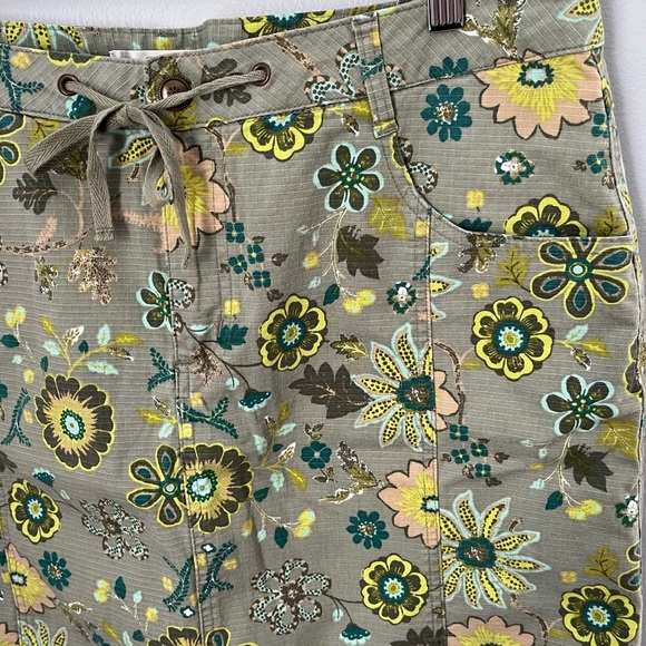 Christopher & Banks Green and Yellow Mini Pencil Skirt with Tie Front - Picture 3 of 9